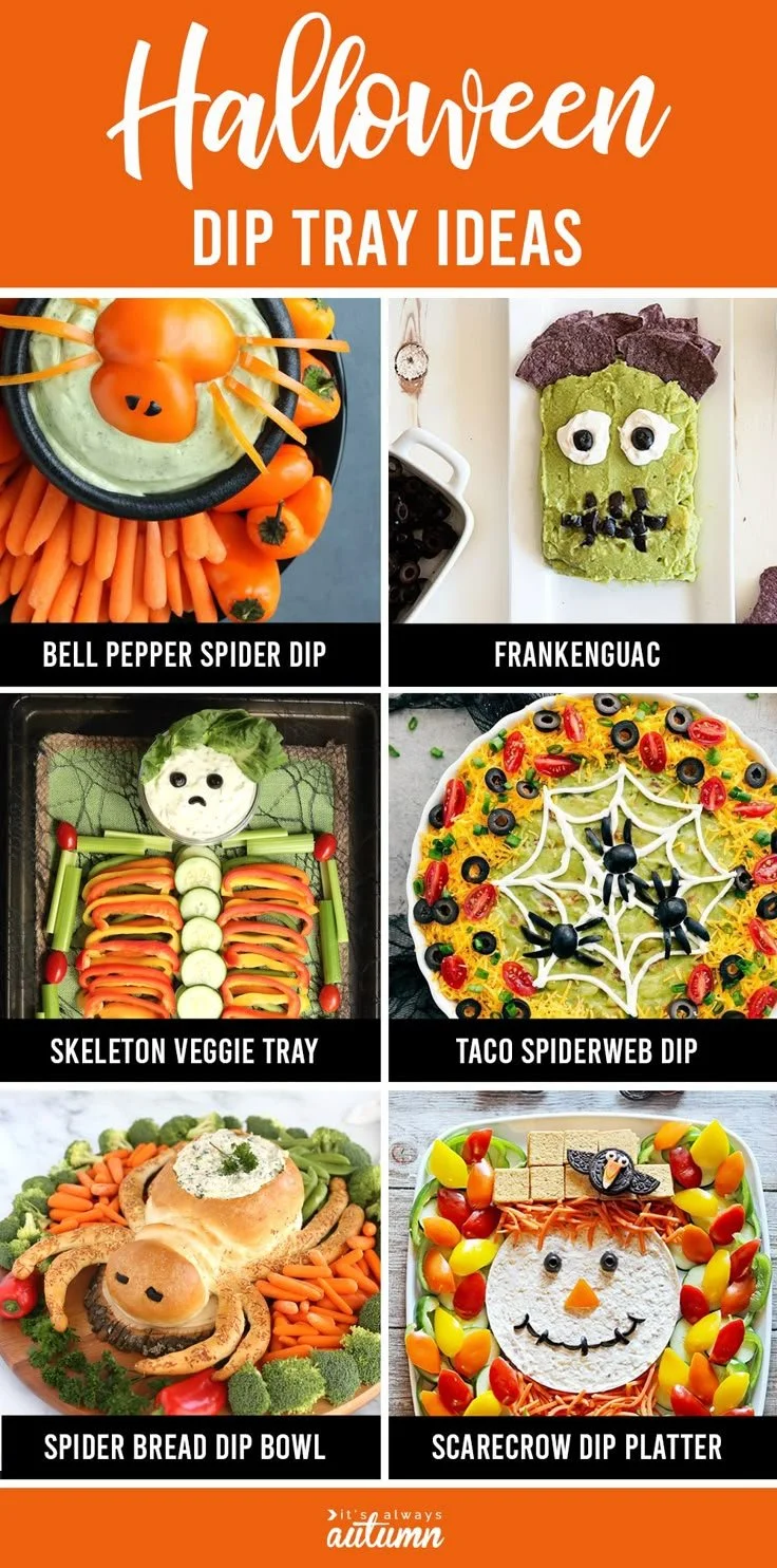 30 spooktacular Halloween food ideas including dips and healthy snacks.
