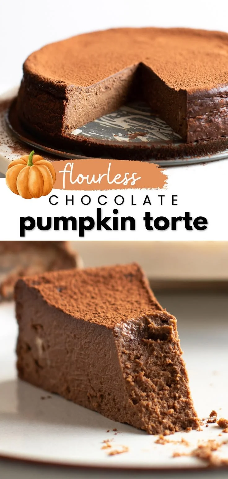 Delicious Chocolate Pumpkin Torte, a gluten-free dessert with rich flavors
