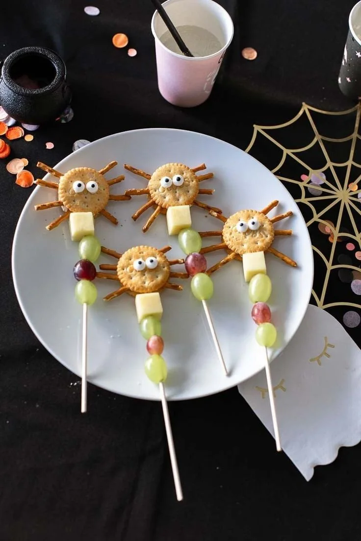 Colorful healthy Halloween snacks for kids and adults, perfect for festive parties.