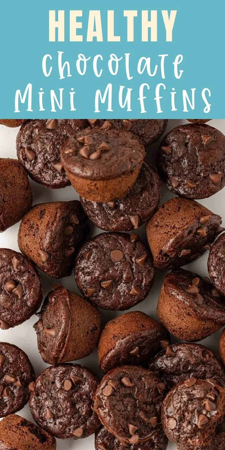 Healthy chocolate mini muffins baked to perfection, ideal for a nutritious snack.