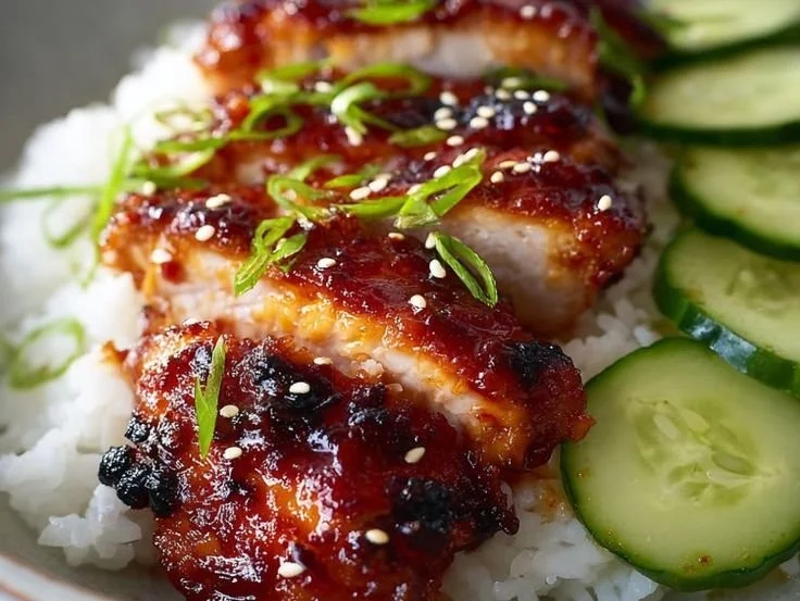 Delicious high-protein honey gochujang chicken dish, great for meal prep
