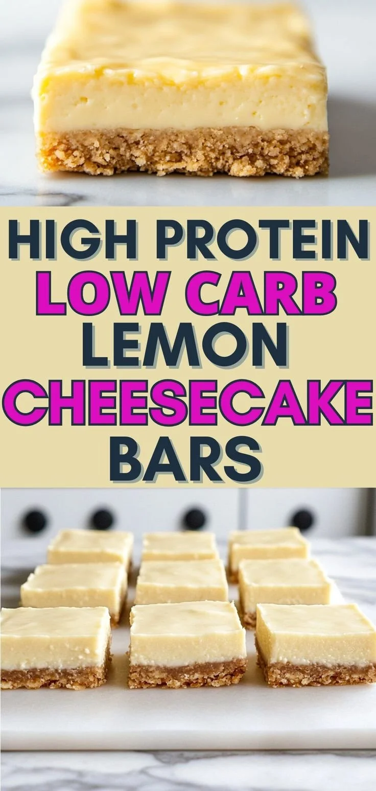 Lemon Cheesecake Protein Bars, high protein low carb snack