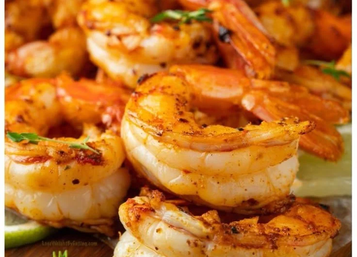 Low calorie garlic shrimp dish for weight loss and healthy eating