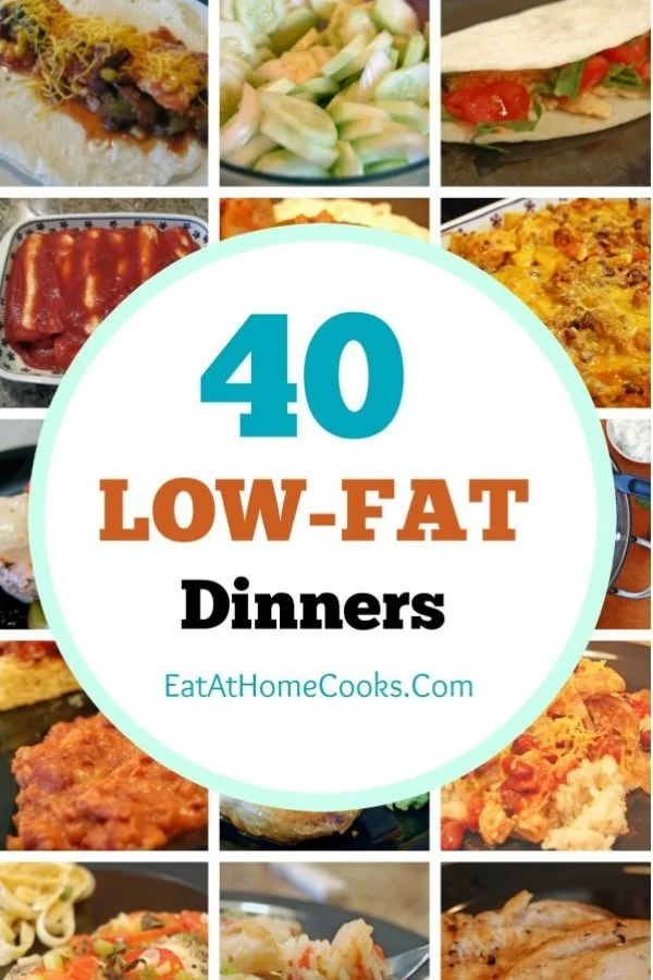 Collection of 40 easy low-fat recipes for healthy meal preparation at home