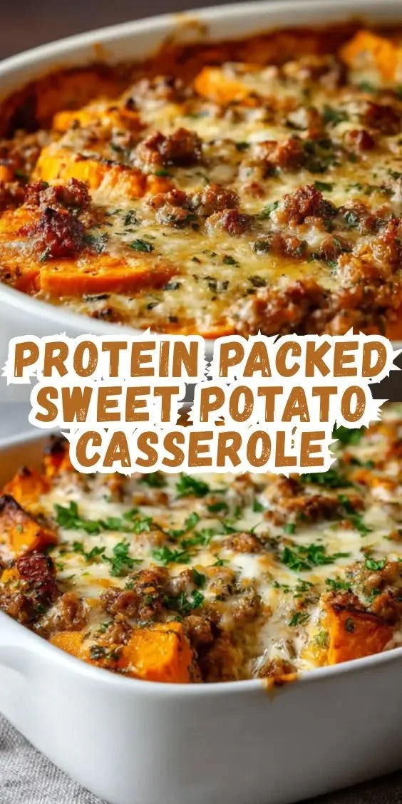 One pan turkey casserole with ground turkey and sweet potatoes