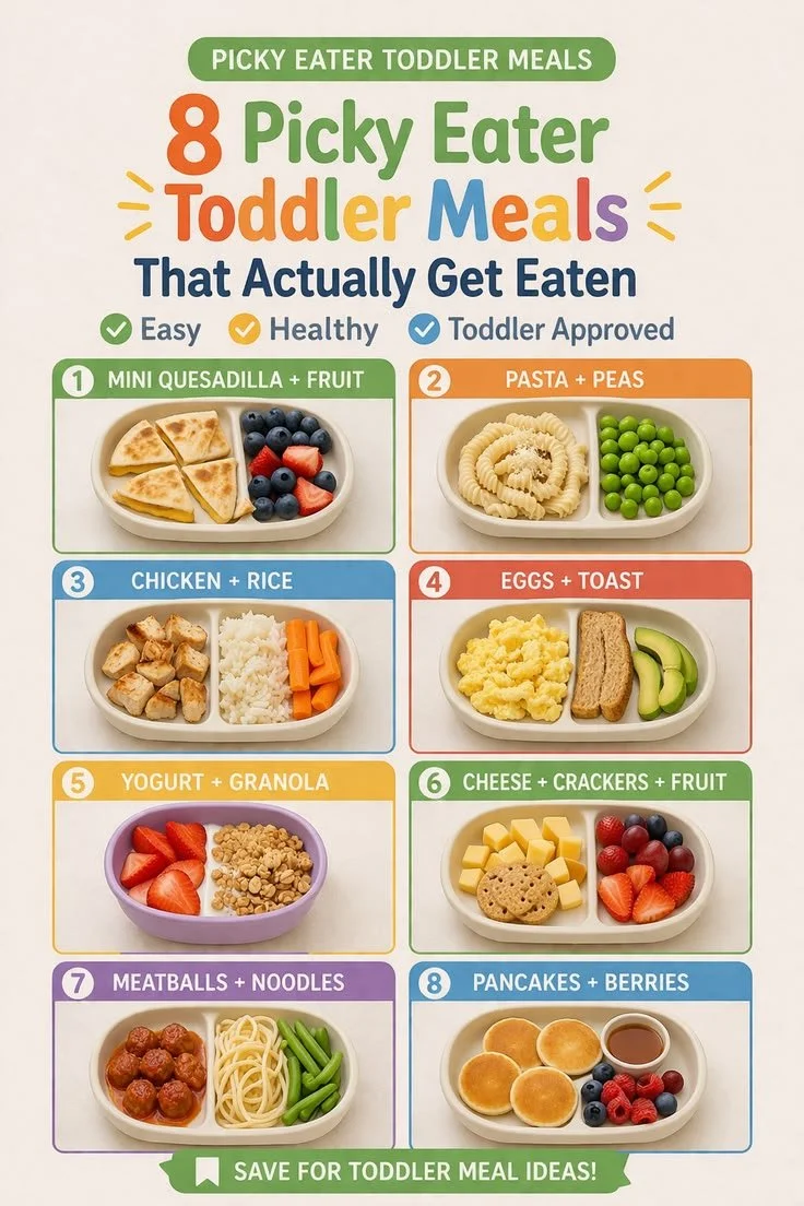 Variety of healthy toddler meals for picky eaters
