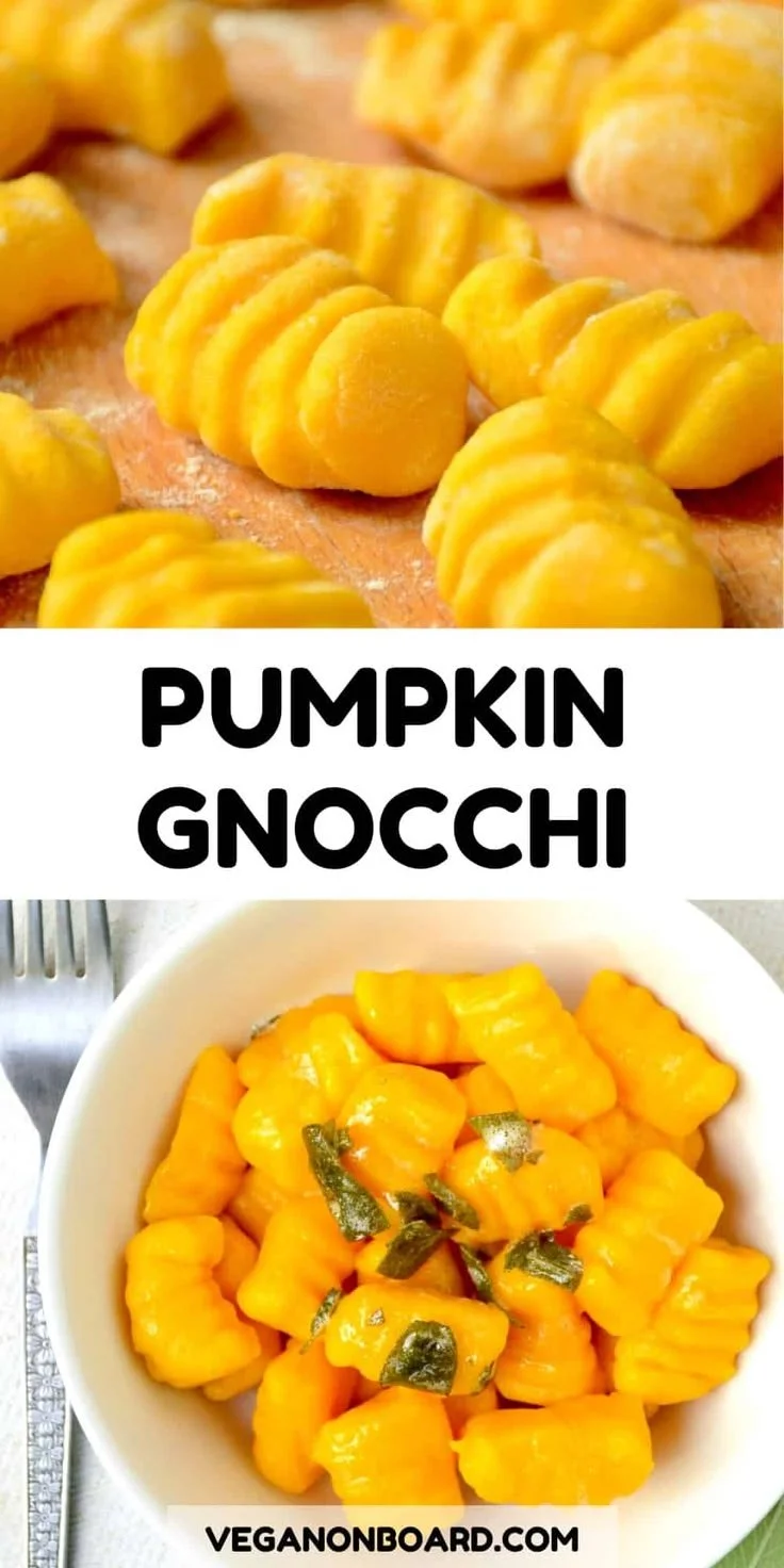 Plate of homemade Pumpkin Gnocchi garnished with herbs and parmesan cheese