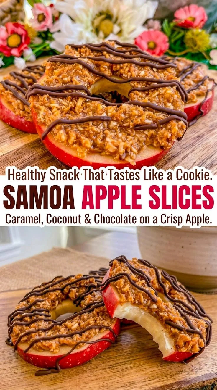 Samoa apple slices recipe inspired by Girl Scout cookies