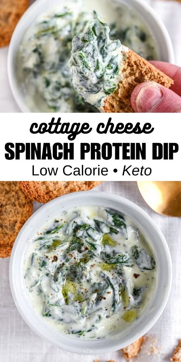 Healthy spinach protein dip served with fresh vegetables and crackers