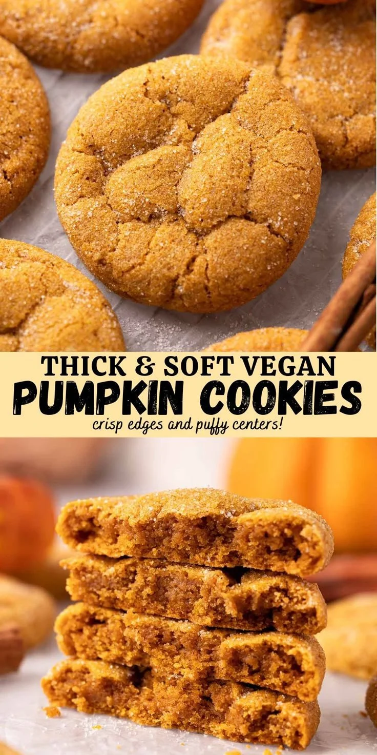 Delicious vegan pumpkin cookies freshly baked and ready to enjoy.
